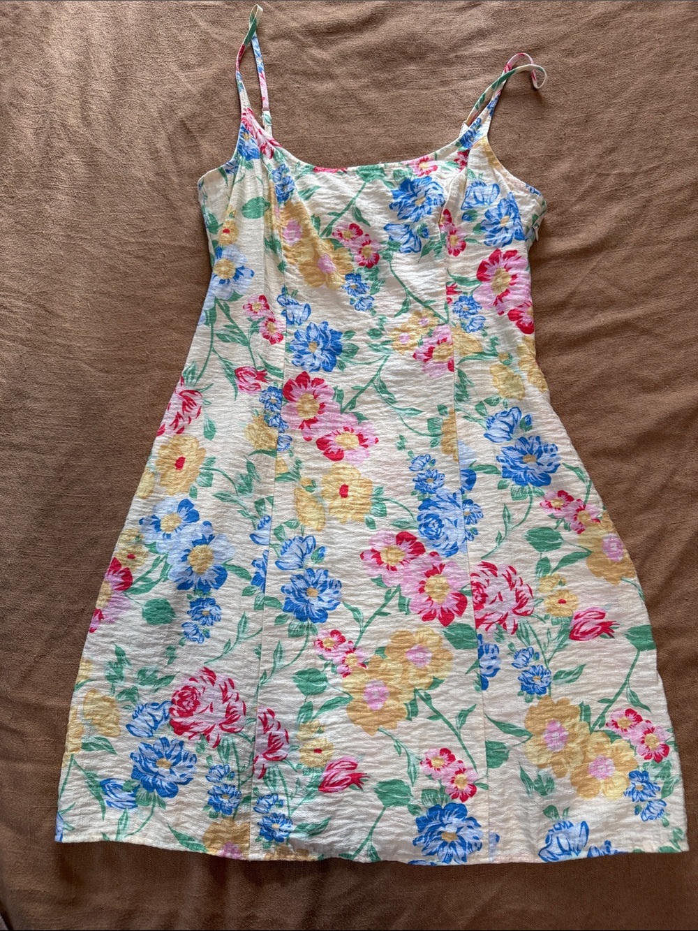 Target Floral Spaghetti Strap Dress in White, Blue, Yellow, Pink, Green